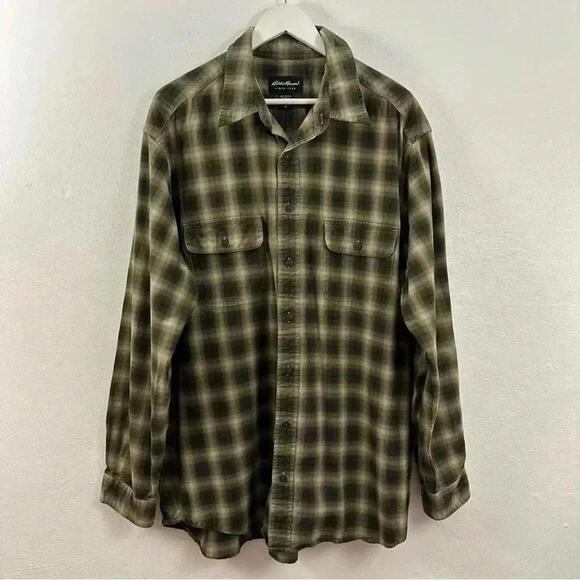 2/$20 Eddie Bauer Men’s Plaid Button Down Long Sleeve Shirt Size XL Tall .... - Picture 1 of 6